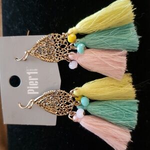 Pier 1 Imports Easter Tassel Earrings With Glass Beads